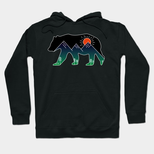 Bear Mountain, Mountains inside a bear Black Hoodie by JDP Designs